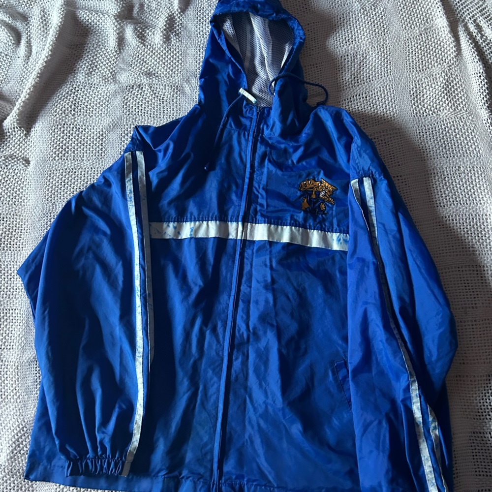 Kentucky Jacket w Hood UK Wildcats Blue & White University of Kentucky Size Xl